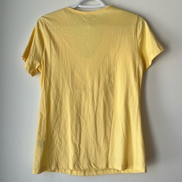 Lauren Scott yellow short sleeve iridescent  buttons spring Easter shirt small - Picture 10 of 10